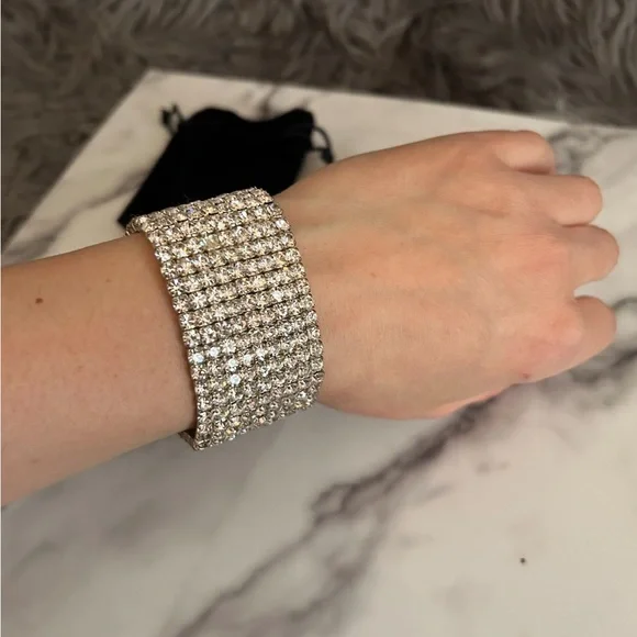 Sparkling Silver Rhinestone Bracelet - Picture 2 of 9